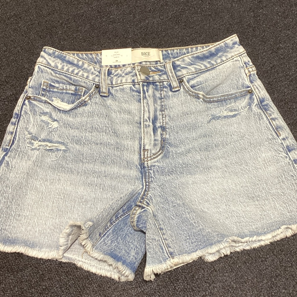 Buckle Light Blue Distressed Jean Shorts